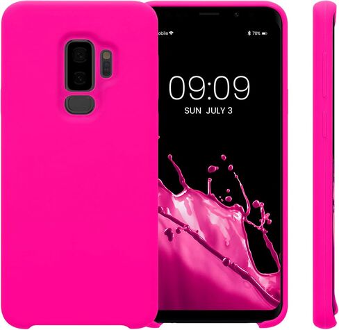 kwmobile Case Compatible with Samsung Galaxy S9 Plus Case - TPU Silicone Phone Cover with Soft Finish - Neon Pink in Saudi Arabia