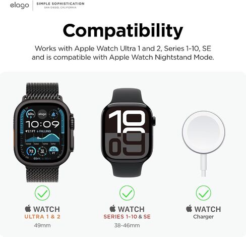 elago W5 Stand Compatible with Apple Watch Ultra2/Ultra/10/9/8/7/6/5/4/3/2/1/SE (49mm, 46mm, 45mm, 44mm,42mm) (Light Grey) in Kuwait