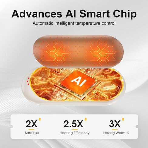 AI Hand Warmers Rechargeable 2 Pack with Charging Case, 14000mAh Electric Hand Warmers, AI Smart Chips Safe Heat, Gifts for Christmas, Outdoor, Golf, Hunting, Camping Accessories - Black in Saudi Arabia