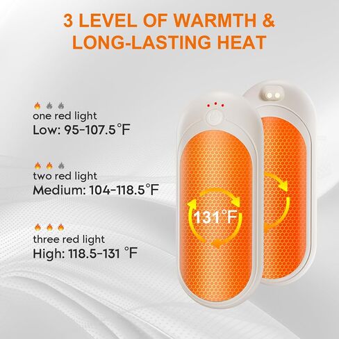 AI Hand Warmers Rechargeable 2 Pack with Charging Case, 14000mAh Electric Hand Warmers, AI Smart Chips Safe Heat, Gifts for Christmas, Outdoor, Golf, Hunting, Camping Accessories - Black in Saudi Arabia
