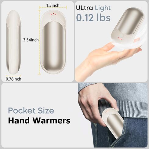 AI Hand Warmers Rechargeable 2 Pack with Charging Case, 14000mAh Electric Hand Warmers, AI Smart Chips Safe Heat, Gifts for Christmas, Outdoor, Golf, Hunting, Camping Accessories - Black in Saudi Arabia
