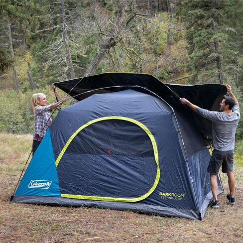 Coleman Skydome Dark Room Tent, 4/6/8/10 Person Family Tent Blocks 90% of Sunlight & Sets Up in 5 Minutes, Weatherproof Tent Offers 20% More Headroom in Saudi Arabia