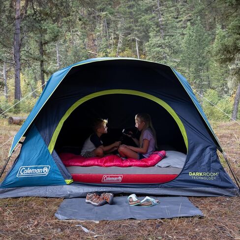 Coleman Skydome Dark Room Tent, 4/6/8/10 Person Family Tent Blocks 90% of Sunlight & Sets Up in 5 Minutes, Weatherproof Tent Offers 20% More Headroom in Saudi Arabia
