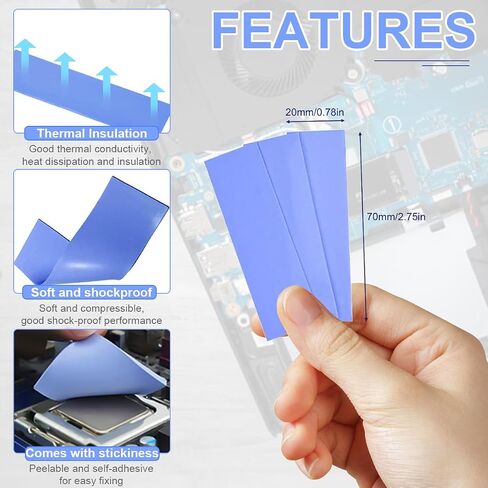 NVMe M.2 2280 SSD Heatsinks Cooler kit, 4pcs Thermal Conductive Silicone Pads Soft Safe + 4pcs M.2 SSD heatSink with Mounting Screws Screwdriver Kit in Saudi Arabia
