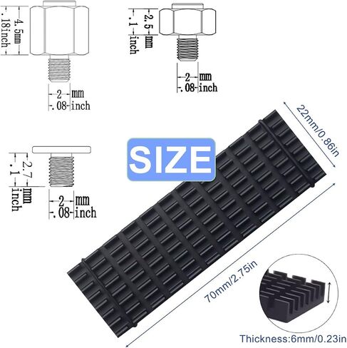 NVMe M.2 2280 SSD Heatsinks Cooler kit, 4pcs Thermal Conductive Silicone Pads Soft Safe + 4pcs M.2 SSD heatSink with Mounting Screws Screwdriver Kit in Saudi Arabia