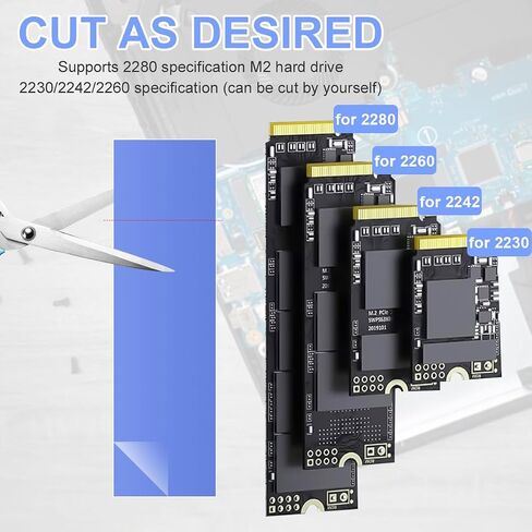 NVMe M.2 2280 SSD Heatsinks Cooler kit, 4pcs Thermal Conductive Silicone Pads Soft Safe + 4pcs M.2 SSD heatSink with Mounting Screws Screwdriver Kit in Saudi Arabia