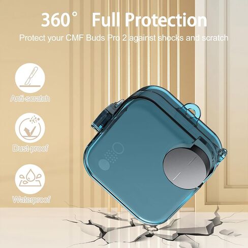 [قفل آمن] حافظة شفافة لغطاء حافظة CMF Buds Pro 2، حافظة سماعات أذن واقية ناعمة من مادة TPU، متوافقة فقط مع CMF Buds Pro 2، حافظة سماعات الرأس مع مجموعة ملحقات حلقة تسلق (شفاف) in Kuwait