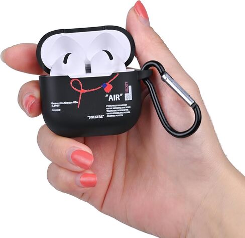 CompatibBarn Elevenle with AirPods 4 Case with Keychain Hot Sports Shoes Brand Creative Painted Soft Cover [Active Noise Cancellation] for AirPods 4th Generation 2024 Released in Kuwait
