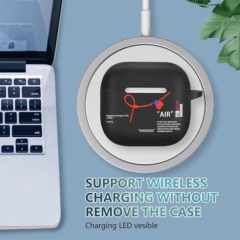 CompatibBarn Elevenle with AirPods 4 Case with Keychain Hot Sports Shoes Brand Creative Painted Soft Cover [Active Noise Cancellation] for AirPods 4th Generation 2024 Released in Kuwait