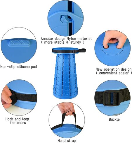 FoldingStool Colorful Stool Body Portable Collapsible Stool Seat Max Load Capacity 397lbs, Telescopic Folding Stools Retractable Stools for Adults Kids Camping Hiking Travel Outdoor BBQ in Saudi Arabia