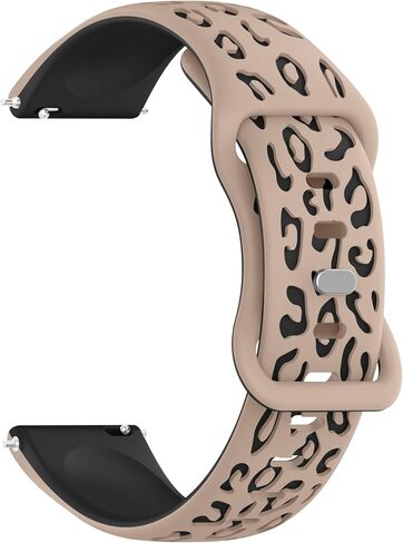 Meliya 20mm 22mm Leopard Engraved Watch Bands Quick Release Replacement Wristband, Soft Silicone Sport Replacement Straps for Men Women in Saudi Arabia