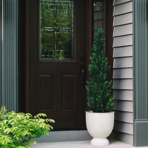 Two 3 Foot Artificial Cedar Topiary Tree Potted in Saudi Arabia