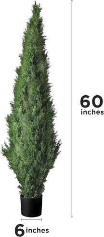 Two 3 Foot Artificial Cedar Topiary Tree Potted in Saudi Arabia