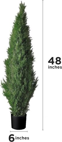 Two 3 Foot Artificial Cedar Topiary Tree Potted in Saudi Arabia