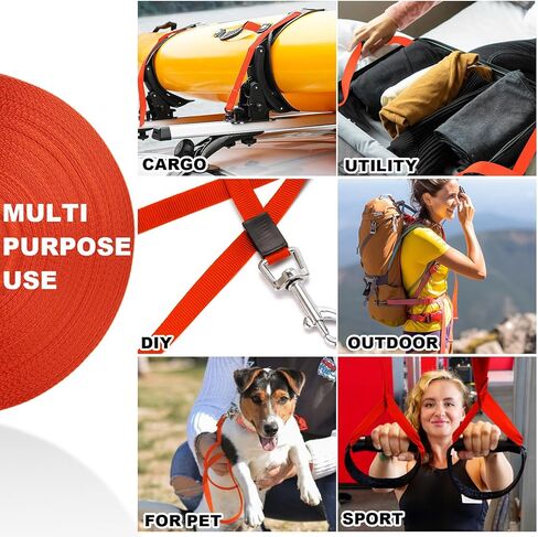 50 Yards Nylon Webbing 1 Inch Nylon Strap Wide Nylon Strapping 148' Heavy Duty Webbing Straps for Bags, Chair, Seatbelt, Backpack, Belt, Pet Leash & Collar, Gear Repair, Outdoor Sports (Breen) in Saudi Arabia