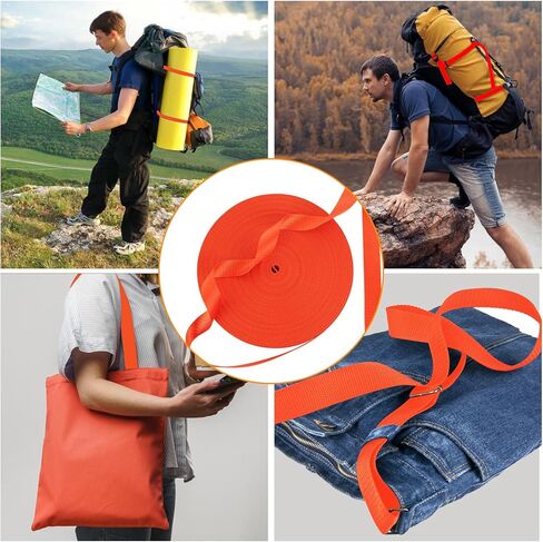 50 Yards Nylon Webbing 1 Inch Nylon Strap Wide Nylon Strapping 148' Heavy Duty Webbing Straps for Bags, Chair, Seatbelt, Backpack, Belt, Pet Leash & Collar, Gear Repair, Outdoor Sports (Breen) in Saudi Arabia