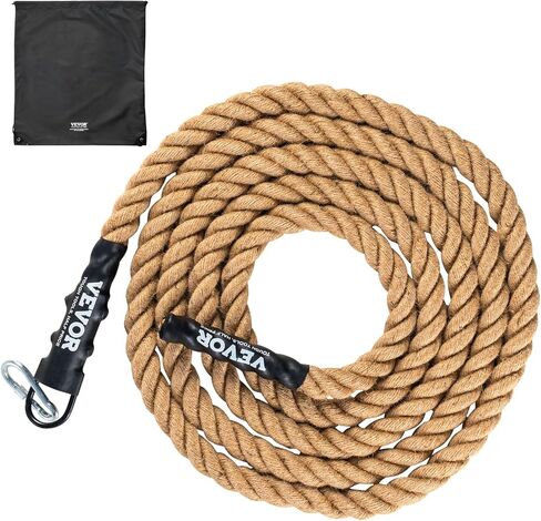 حبل تسلق الصالة الرياضية من VEVOR، قطر 1.5 سم بطول 20 قدم، حبل تدريب اللياقة البدنية في صالة الألعاب الرياضية، حبل تمرينات الصالة الرياضية للبالغين، حبل تسلق للياقة البدنية وتدريب القوة، تمرين التسلق، التمرين المنزلي in Kuwait