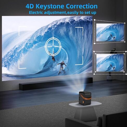 [تركيز كهربائي] جهاز عرض صغير مع 5G واي فاي وبلوتوث، جهاز عرض فيلم FunFlix G1 1080P جهاز عرض خارجي مغلق بالكامل شاشة 300 بوصة 15000 لومن وتكبير وحجر مفاتيح 4D للهاتف/العصا/HDMI/USB in Saudi Arabia