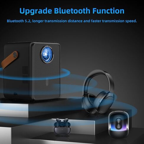 [تركيز كهربائي] جهاز عرض صغير مع 5G واي فاي وبلوتوث، جهاز عرض فيلم FunFlix G1 1080P جهاز عرض خارجي مغلق بالكامل شاشة 300 بوصة 15000 لومن وتكبير وحجر مفاتيح 4D للهاتف/العصا/HDMI/USB in Saudi Arabia