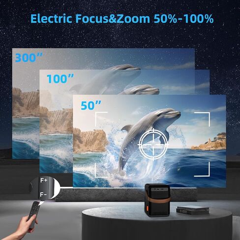 [تركيز كهربائي] جهاز عرض صغير مع 5G واي فاي وبلوتوث، جهاز عرض فيلم FunFlix G1 1080P جهاز عرض خارجي مغلق بالكامل شاشة 300 بوصة 15000 لومن وتكبير وحجر مفاتيح 4D للهاتف/العصا/HDMI/USB in Saudi Arabia