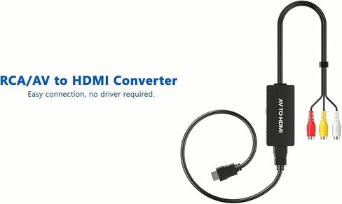 RCA to HDMI Converter, AV to HDMI Converter, 1080P Mini RCA AV Composite Video Audio to HDMI Converter Adapter Supporting PAL/NTSC for TV/Wii/PC/PS 123/ STB/Xbox/VHS/VCR/Blue-Ray DVD Players in Kuwait