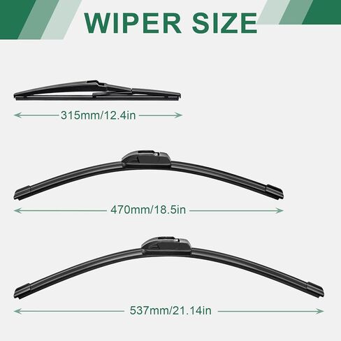 Automotive Replacement Windshield Wiper Blades-22"/21"/11" Silicone Windshield Wiper Blades Replacement for 2021-2014 JEEP Grand Cherokee Wiper Blades(Set of 3) in Kuwait