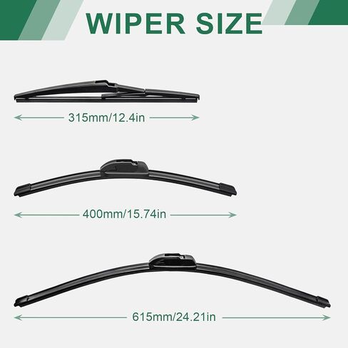 Automotive Replacement Windshield Wiper Blades-22"/21"/11" Silicone Windshield Wiper Blades Replacement for 2021-2014 JEEP Grand Cherokee Wiper Blades(Set of 3) in Kuwait