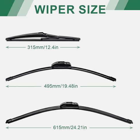 Automotive Replacement Windshield Wiper Blades-22"/21"/11" Silicone Windshield Wiper Blades Replacement for 2021-2014 JEEP Grand Cherokee Wiper Blades(Set of 3) in Kuwait