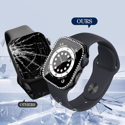 مجموعة من 3 حافظات حماية لشاشة الساعة من Flutesan متوافقة مع Apple Watch Series 10 مقاس 46 مم، حافظة ممتصة للصدمات من الألماس اللامع مدمجة في غطاء واقٍ من الزجاج المقوى بحجر الراين للنساء والرجال in Kuwait