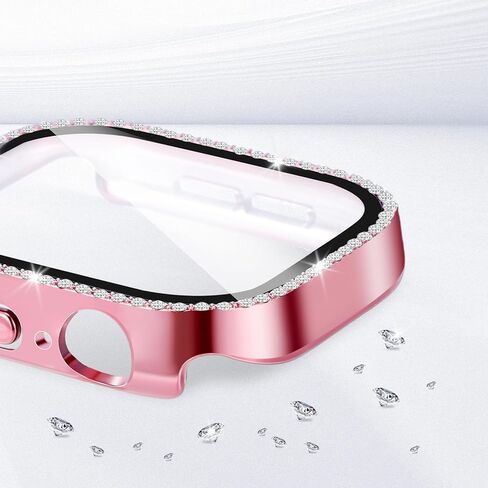 مجموعة من 3 حافظات حماية لشاشة الساعة من Flutesan متوافقة مع Apple Watch Series 10 مقاس 46 مم، حافظة ممتصة للصدمات من الألماس اللامع مدمجة في غطاء واقٍ من الزجاج المقوى بحجر الراين للنساء والرجال in Kuwait