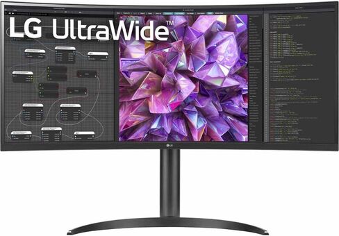 LG 34WQ75C-B.AUS 34" Curved UltraWide™ QHD IPS HDR 10 Built-in-KVM-Monitor with USB Type-C™ & LAN (RJ-45), Black in Saudi Arabia