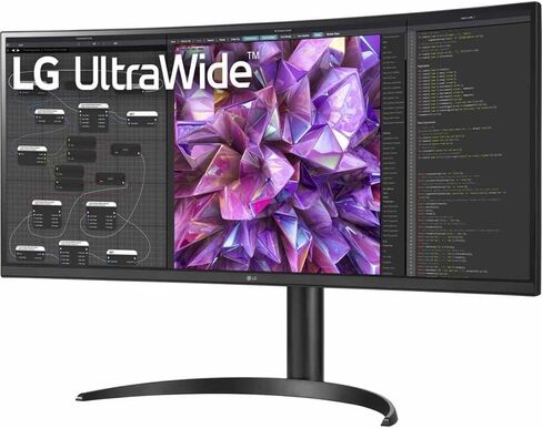 LG 34WQ75C-B.AUS 34" Curved UltraWide™ QHD IPS HDR 10 Built-in-KVM-Monitor with USB Type-C™ & LAN (RJ-45), Black in Saudi Arabia