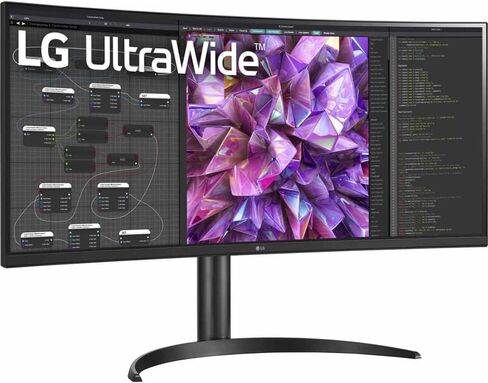 LG 34WQ75C-B.AUS 34" Curved UltraWide™ QHD IPS HDR 10 Built-in-KVM-Monitor with USB Type-C™ & LAN (RJ-45), Black in Saudi Arabia