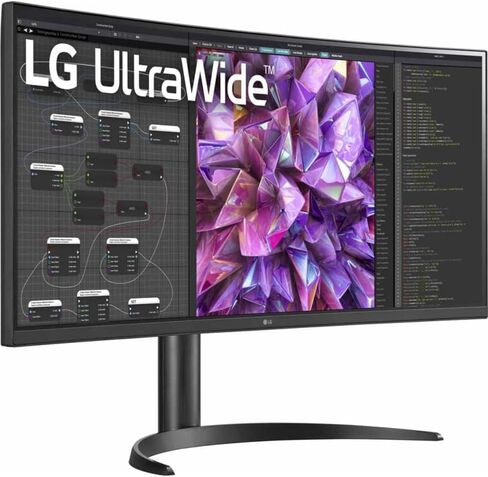 LG 34WQ75C-B.AUS 34" Curved UltraWide™ QHD IPS HDR 10 Built-in-KVM-Monitor with USB Type-C™ & LAN (RJ-45), Black in Saudi Arabia