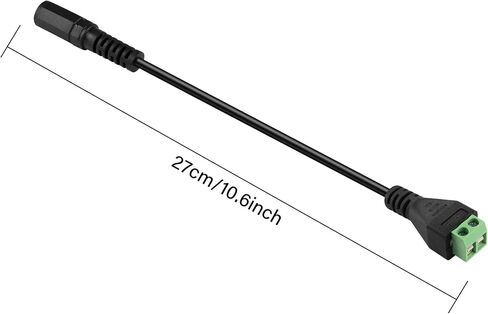 GINTOOYUN 2PCS DC Power Cable,5.5X2.1mm DC Female Plug to Terminal Connector Jack Socket Adapter Power Cable 22AWG for CCTV Security Camera,DVR,LED Strip Light Etc (1x Terminal Screwdriver) in Saudi Arabia