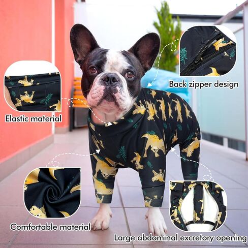 Dog Pajamas, Dog Pjs for Medium Size Dog, Christmas Dog Pajamas Stretchy Dog Onesie, Dog Jumpsuit Bodysuit, Dog Surgery Recovery Suit Anti Licking & Anxiety Calming Dog Clothes French Bulldog M in Saudi Arabia