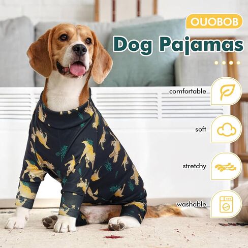 Dog Pajamas, Dog Pjs for Medium Size Dog, Christmas Dog Pajamas Stretchy Dog Onesie, Dog Jumpsuit Bodysuit, Dog Surgery Recovery Suit Anti Licking & Anxiety Calming Dog Clothes French Bulldog M in Saudi Arabia