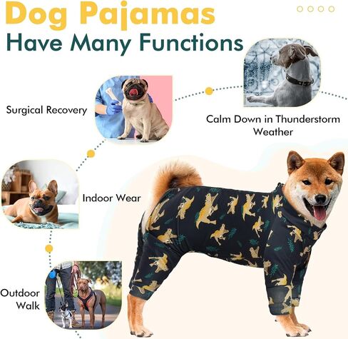 Dog Pajamas, Dog Pjs for Medium Size Dog, Christmas Dog Pajamas Stretchy Dog Onesie, Dog Jumpsuit Bodysuit, Dog Surgery Recovery Suit Anti Licking & Anxiety Calming Dog Clothes French Bulldog M in Saudi Arabia