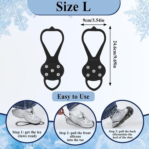 Universal Non Slip Gripper Spike, Ice Traction Cleats with Steel Studs Crampon, Walk Traction Cleat, Ice Snow Grips with 5 Steel Studs Cleats for Ice Sports Walking Running Hunting Fishing (Size M) in Saudi Arabia