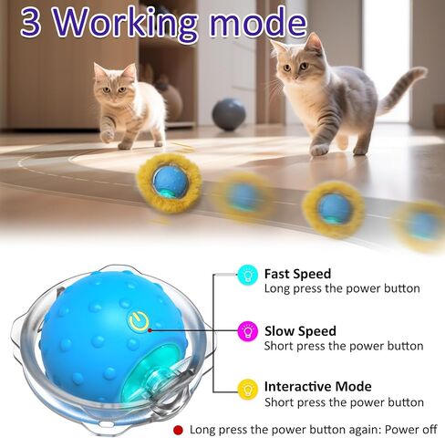 Interactive Cat Toys Ball Fast Rolling in Christmas Pocket, Motion Activate Chirping Cat Toy Hide and Seek Mouse Catching Game in Saudi Arabia