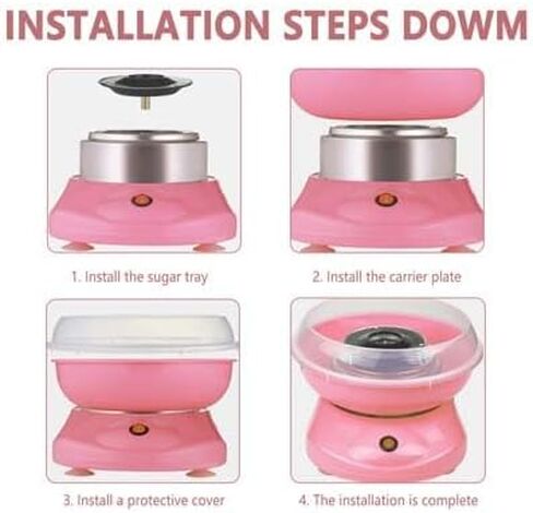 Cotton Candy Machine for Kids, Mini Retro Cotton Candy Maker for Kids, cotton candy maker machine,for Gifts, Birthday, Party (pink) in Saudi Arabia