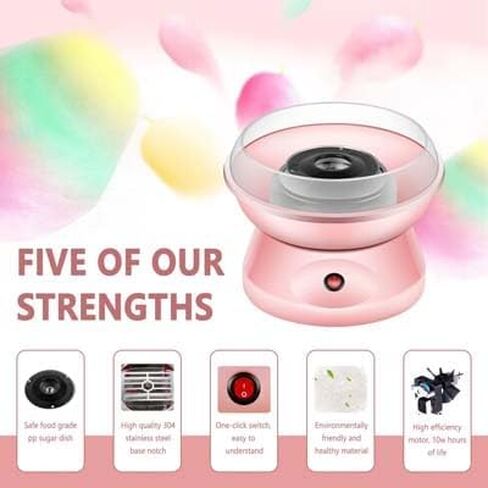 Cotton Candy Machine for Kids, Mini Retro Cotton Candy Maker for Kids, cotton candy maker machine,for Gifts, Birthday, Party (pink) in Saudi Arabia