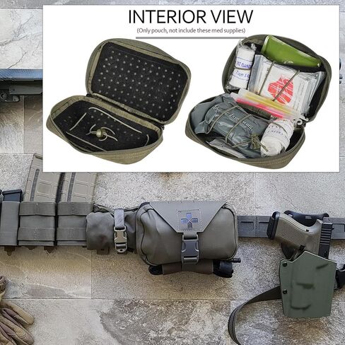 Ifak Pouch-Rapid Deployment Tactical MOLLE Trauma Kit Pouches, Quick Release Tear-Off Medical First Aid Kit Organiser with Red Immediate Identify for Emergency Surviva Activities. in Saudi Arabia