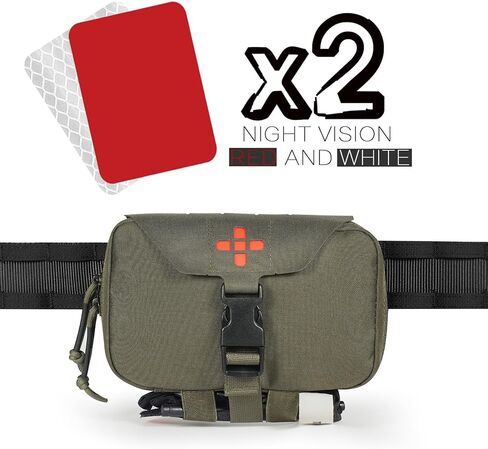 Ifak Pouch-Rapid Deployment Tactical MOLLE Trauma Kit Pouches, Quick Release Tear-Off Medical First Aid Kit Organiser with Red Immediate Identify for Emergency Surviva Activities. in Saudi Arabia