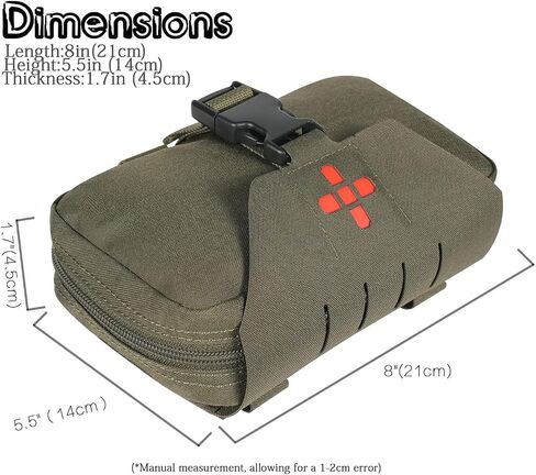 Ifak Pouch-Rapid Deployment Tactical MOLLE Trauma Kit Pouches, Quick Release Tear-Off Medical First Aid Kit Organiser with Red Immediate Identify for Emergency Surviva Activities. in Saudi Arabia
