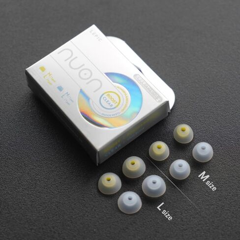 مجموعة أطراف الأذن المكانية nuon Boost and Claer من LEPIC، أطراف الأذن المكانية من الجيل التالي، قبضة ناعمة، متوافقة مع سماعات الأذن السلكية، سماعات الأذن، إلغاء الضوضاء، Clear and Boost (مجموعة S وM) in Kuwait