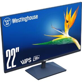 Westinghouse 22 Inch Computer Monitor, 100Hz, 1080p Full HD IPS Display, Adaptive Sync, Blue Light Protection, Home Office PC Monitor with Built in Speakers, HDMI, VGA, for Work & Productivity