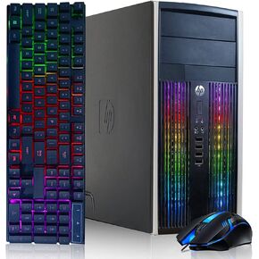 HP Gaming PC Desktop Computer - Intel Quad I7 up to 3.8GHz, 16GB Memory, 256G SSD + 3TB, GeForce GTX 1660 Super GDDR6 6G, RGB Keyboard & Mouse, WiFi & Bluetooth 5.0, Win 10 Pro (Renewed)