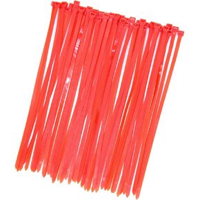 12 Inch Red Clear Zip Ties 120lb Strength 50 Bulk Pack, Heavy Duty Long Nylon Colored Cable Ties Multipurpose Cord Strap Tie Wraps. (Red, 12" 50pcs)