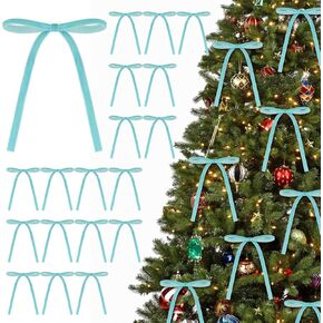 Pack of 30 Christmas Velvet Bows - 5x7 Inches, Vintage Style Velvet Ribbon Bows Perfect for Christmas Tree, Gift Wrapping, Wreaths, Garlands, Home Decor, & Wedding Party Celebrations (Khaki)